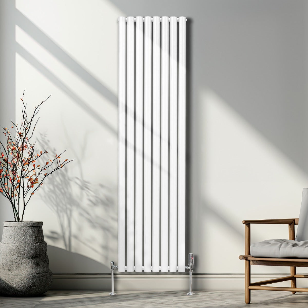Ovale Kolomradiator - 1800mm x 480mm - Wit