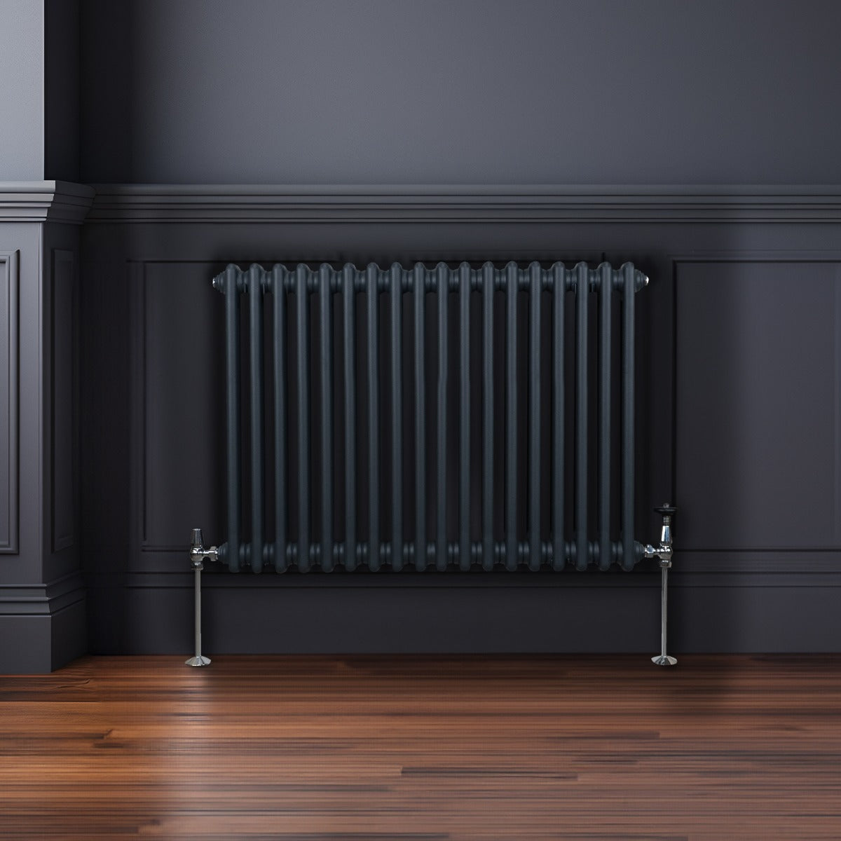 Traditionele 2 Kolom Radiator - 600 x 832mm - Antraciet Grijs