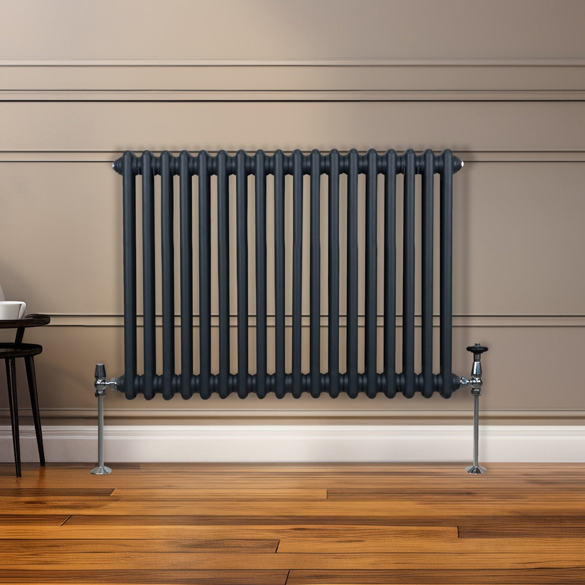 Traditionele 2 Kolom Radiator - 600 x 832mm - Antraciet Grijs