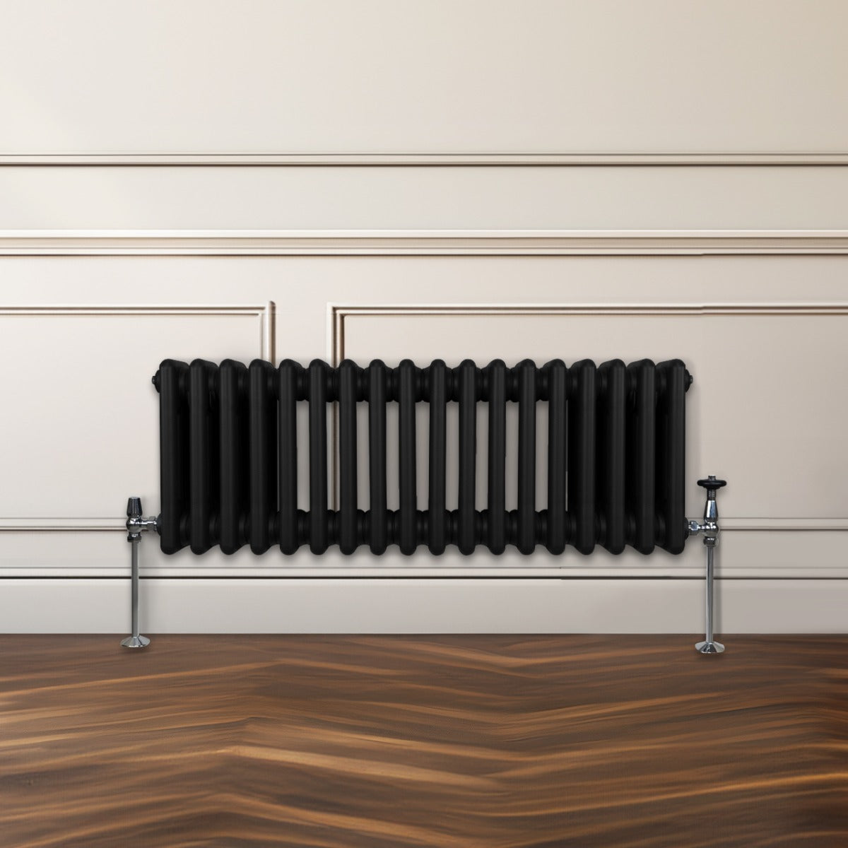 Traditionele 3 Kolom Radiator - 300 x 832mm - Zwart