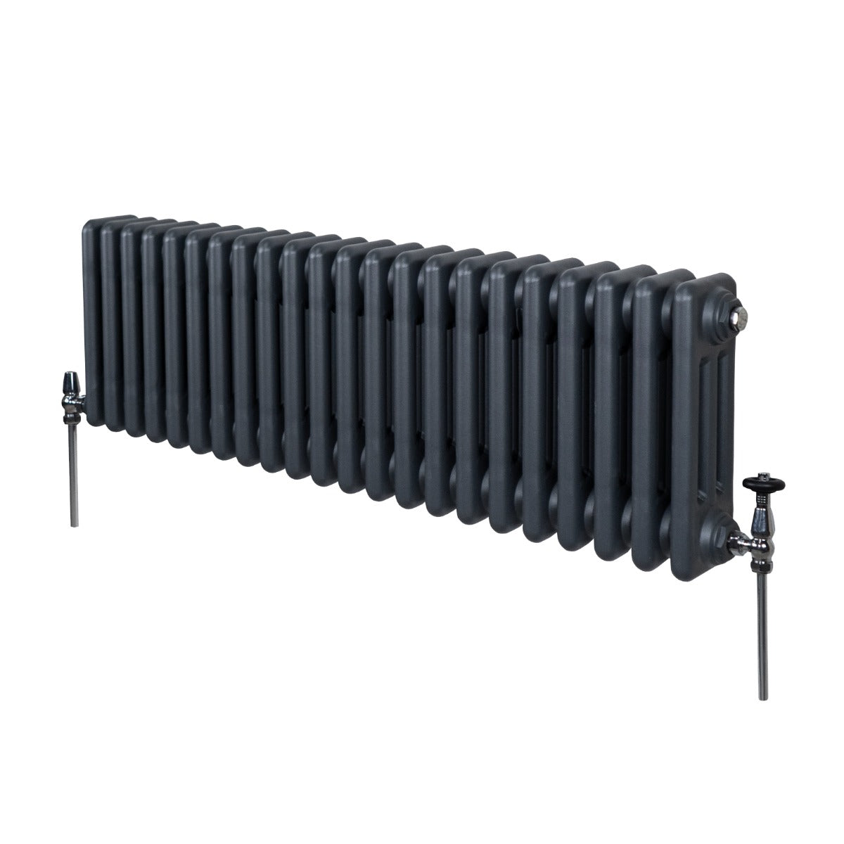 Traditionele 3 Kolom Radiator - 300 x 1012mm - Antraciet Grijs