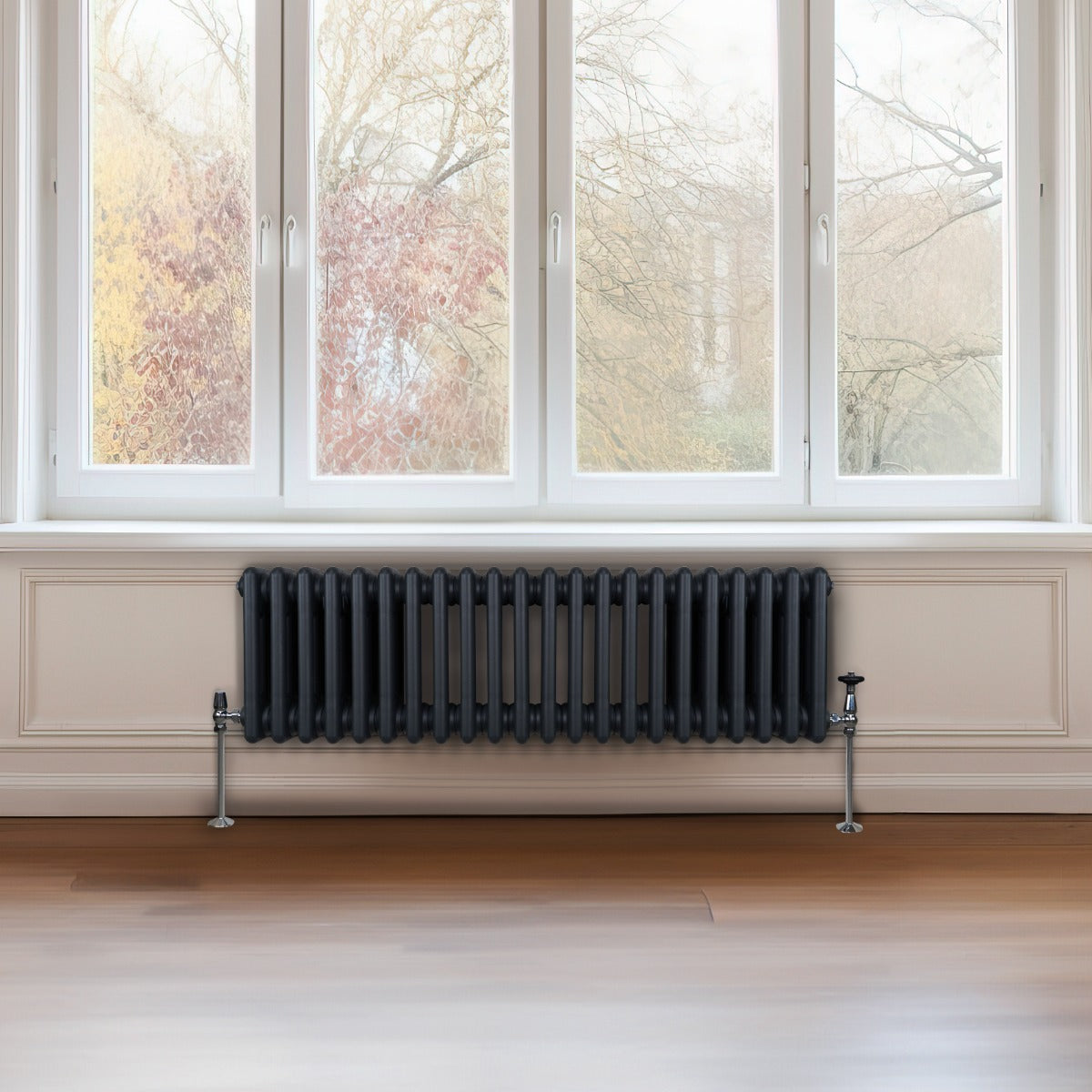 Traditionele 3 Kolom Radiator - 300 x 1012mm - Antraciet Grijs
