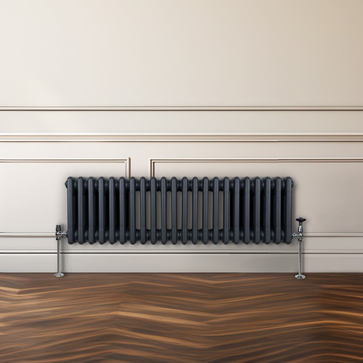 Traditionele 3 Kolom Radiator - 300 x 1012mm - Antraciet Grijs