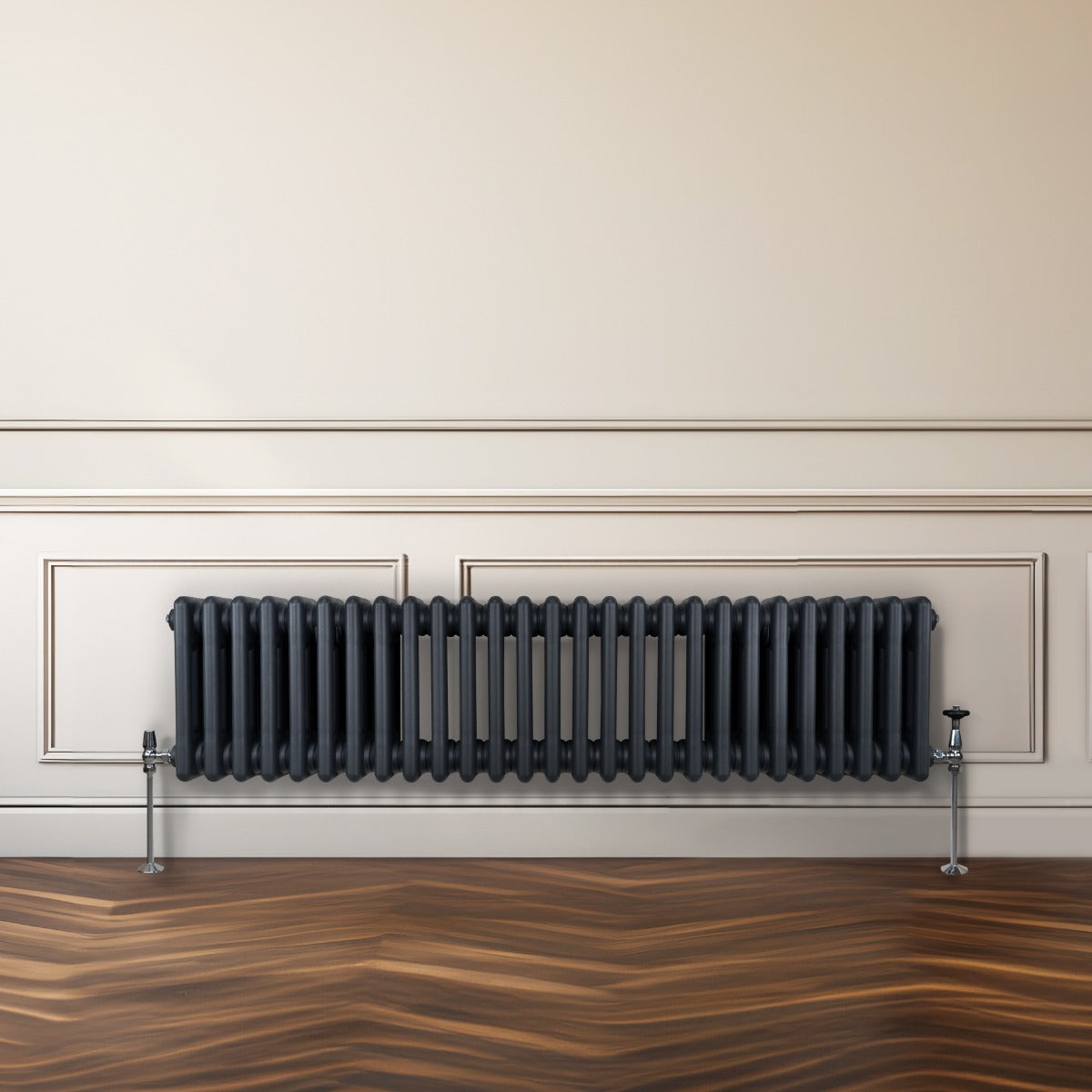 Traditionele 3 Kolom Radiator - 300 x 1192mm - Antraciet Grijs