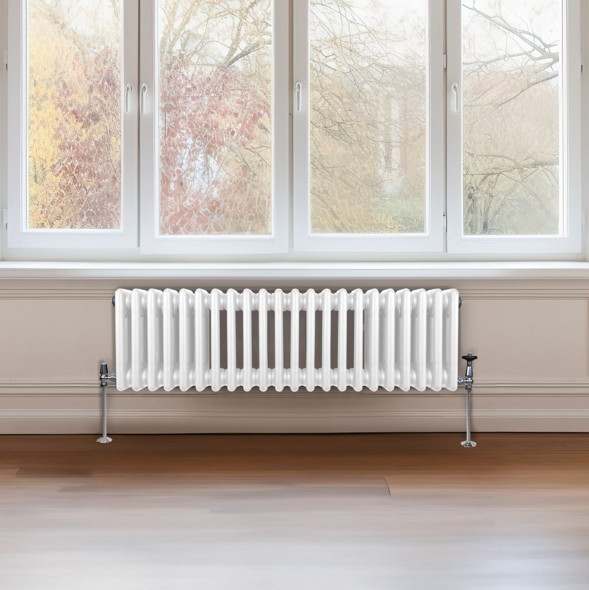 Traditionele 3 Kolom Radiator - 300 x 1192mm - Wit