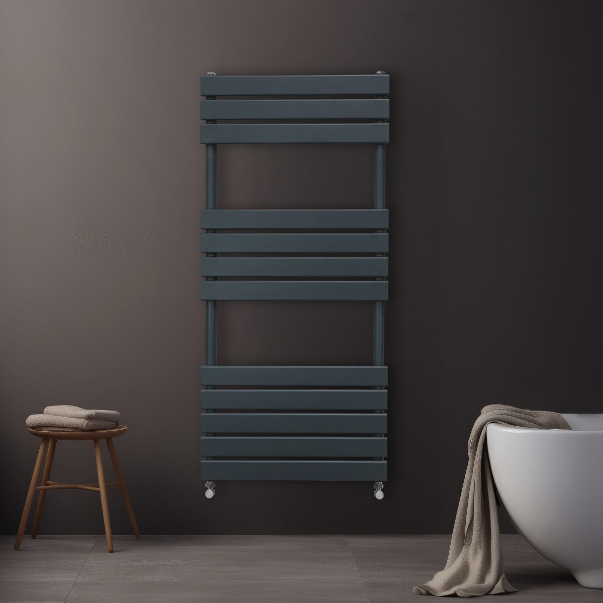 Platte Paneel Handdoekradiator – 1200mm x 500mm – Grijs