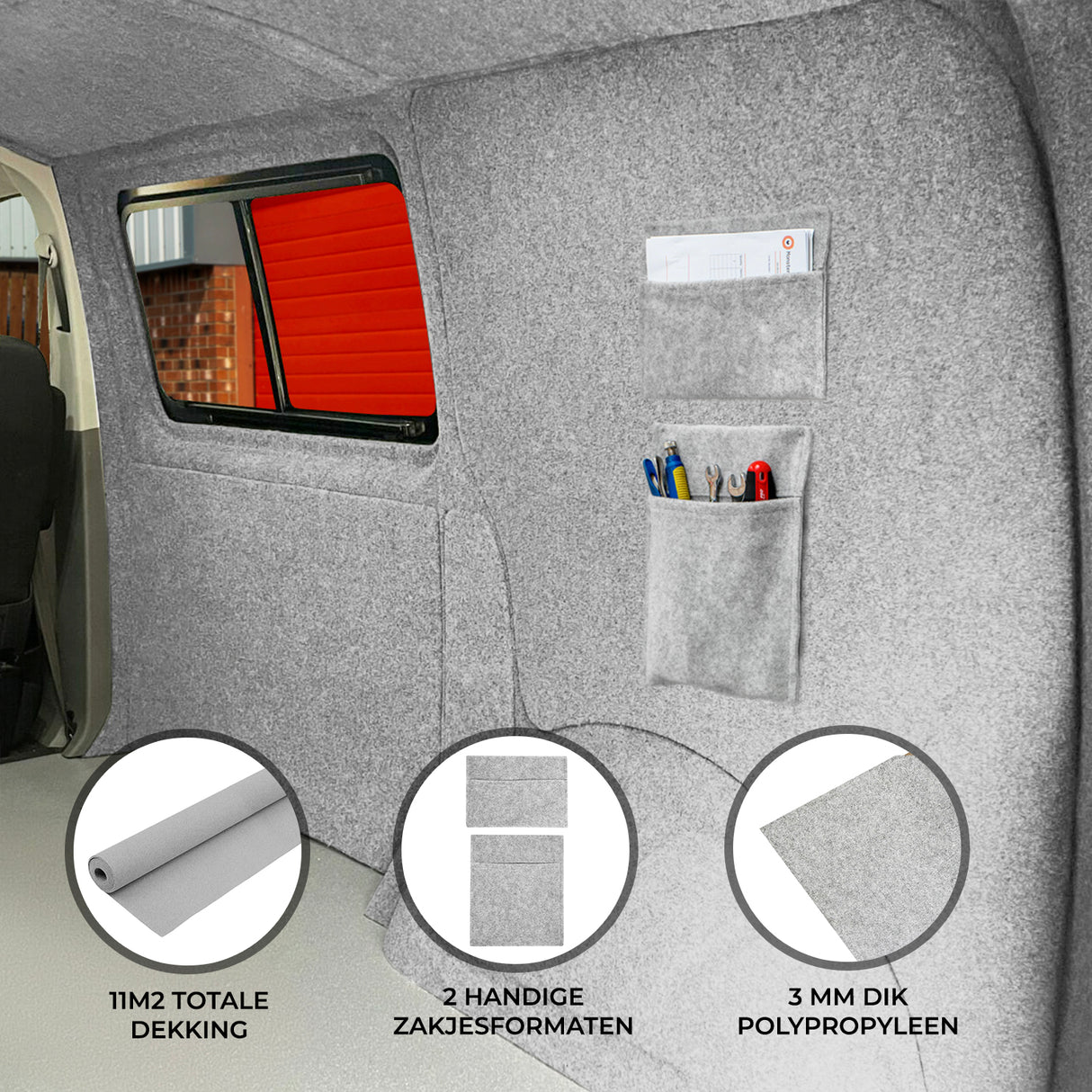 Bekleding Bedrijfswagen & Opbergvakken - Zilvergrijs