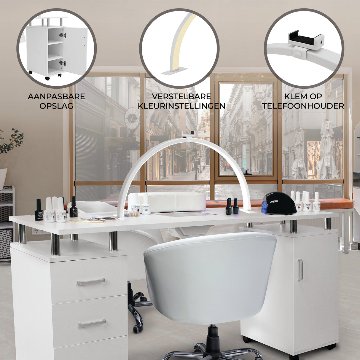 Professionele Manicure Tafel & LED Halve Maan Lamp