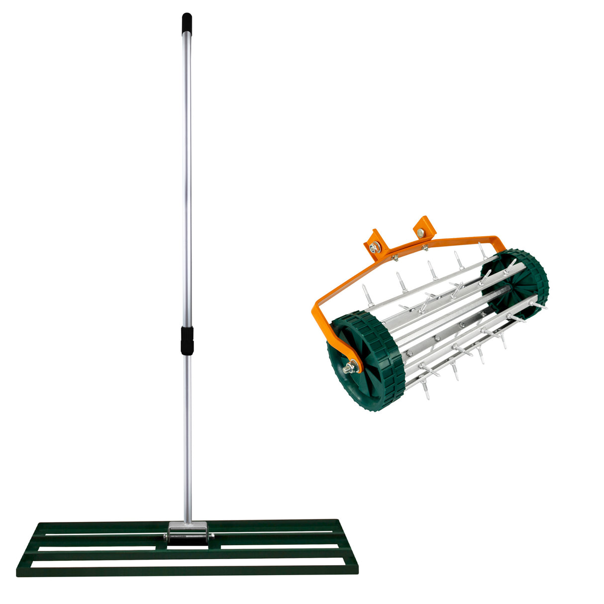 2-in-1 Verticuteer- en Gazonvlakker Set van 100 cm - Groen
