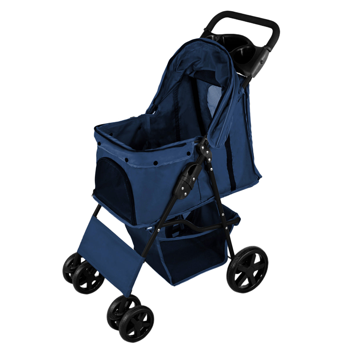 Hondenbuggy met Regenhoes – Marineblauw