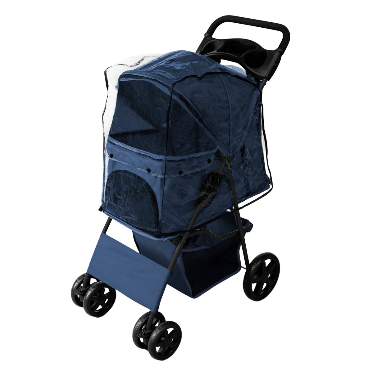 Hondenbuggy met Regenhoes – Marineblauw
