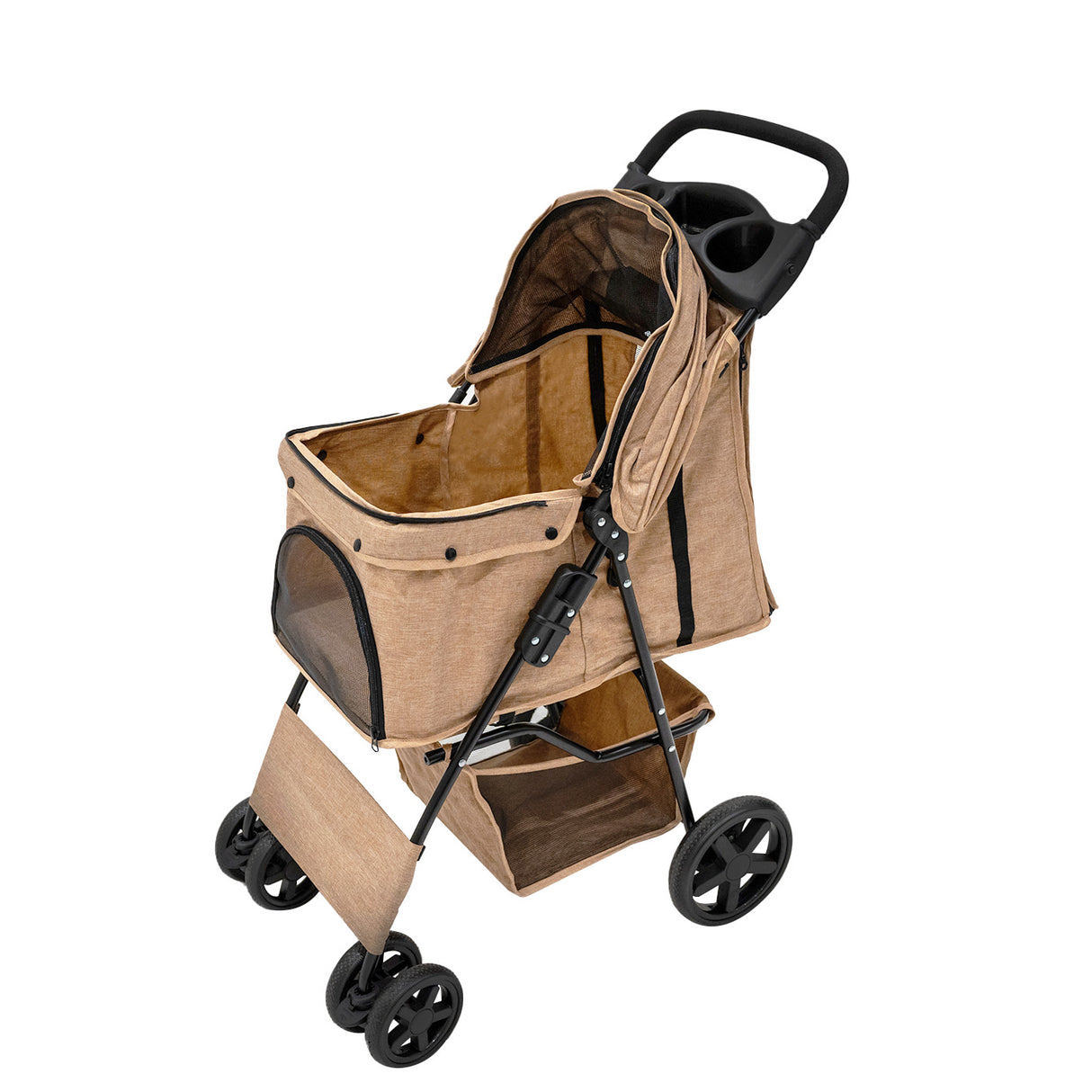 Hondenbuggy met Regenhoes – Beige