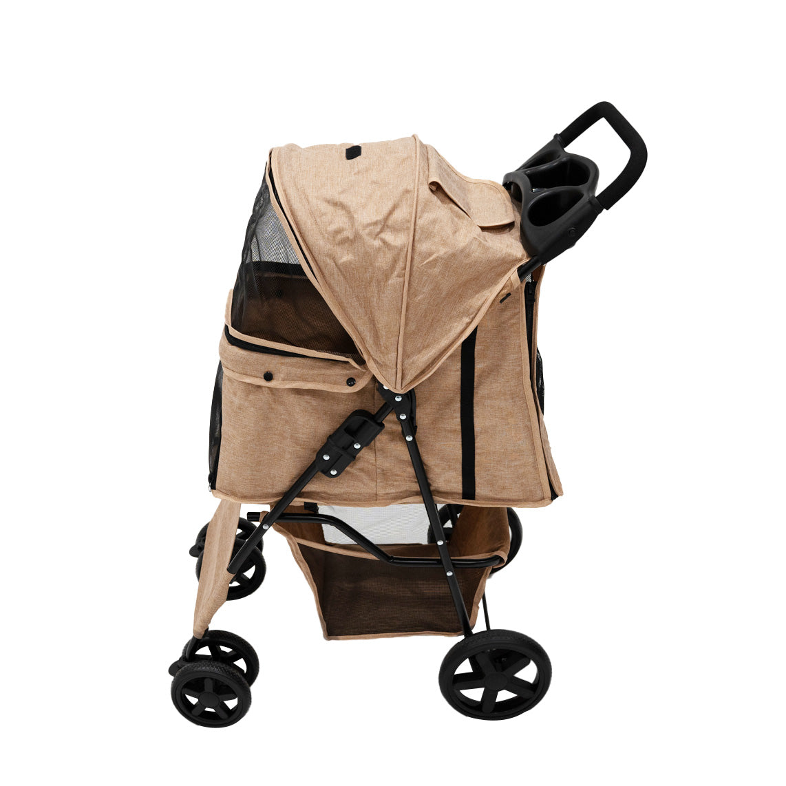 Hondenbuggy met Regenhoes – Beige