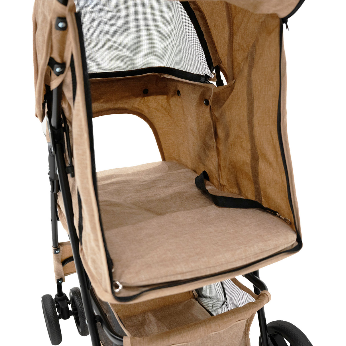 Hondenbuggy met Regenhoes – Beige