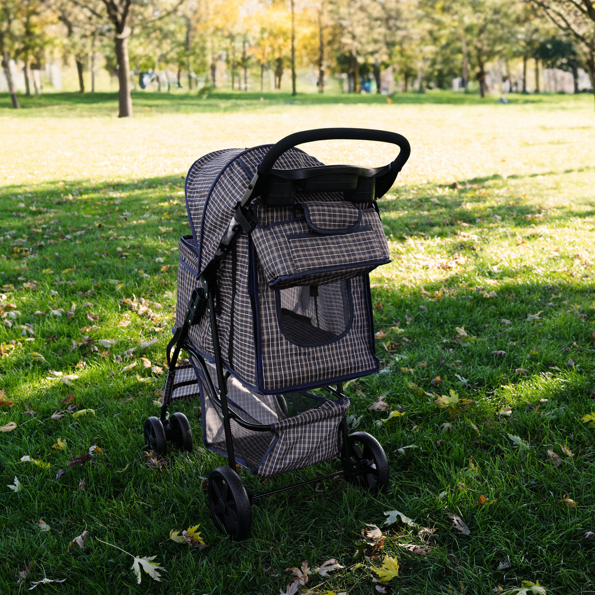 Organizer Tas voor Hondenbuggy - Ruitblauw