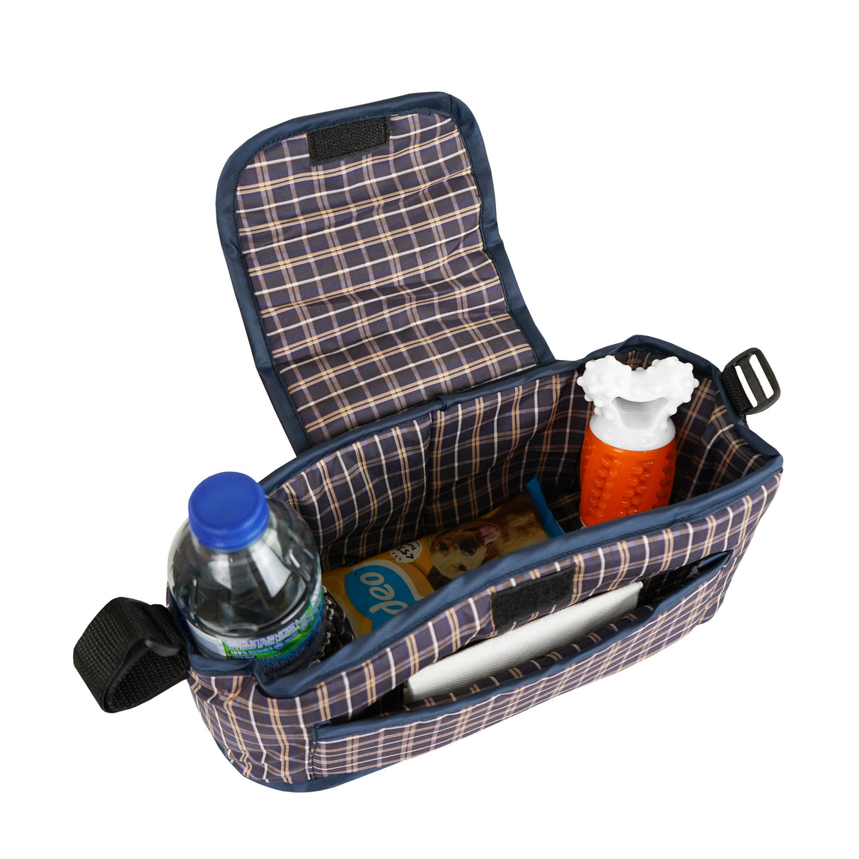 Organizer Tas voor Hondenbuggy - Ruitblauw