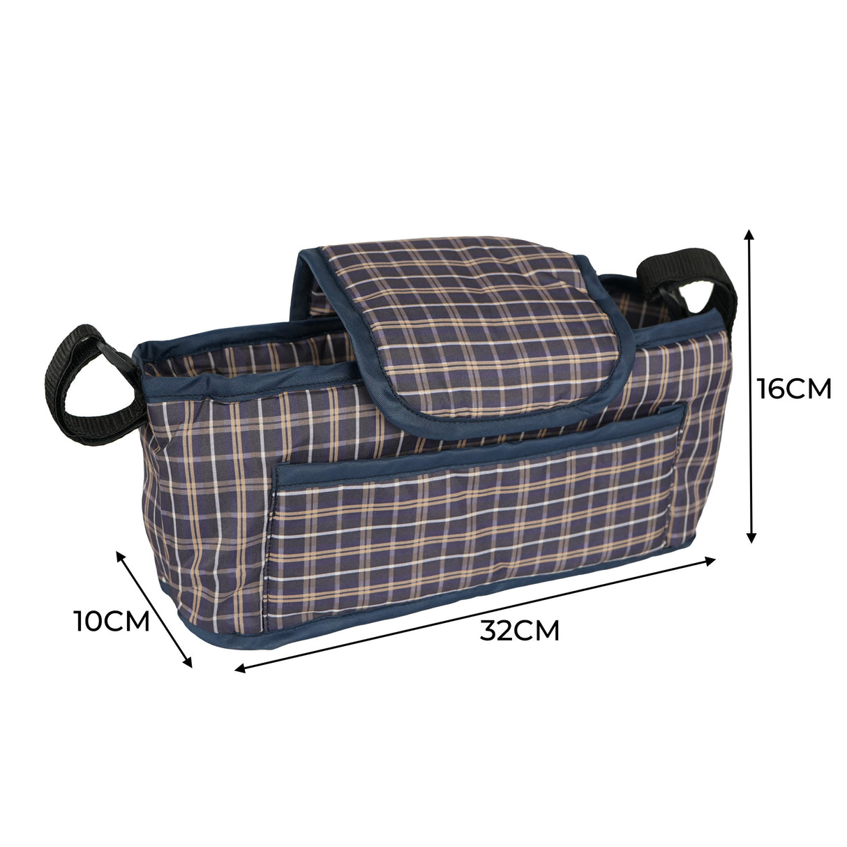 Organizer Tas voor Hondenbuggy - Ruitblauw