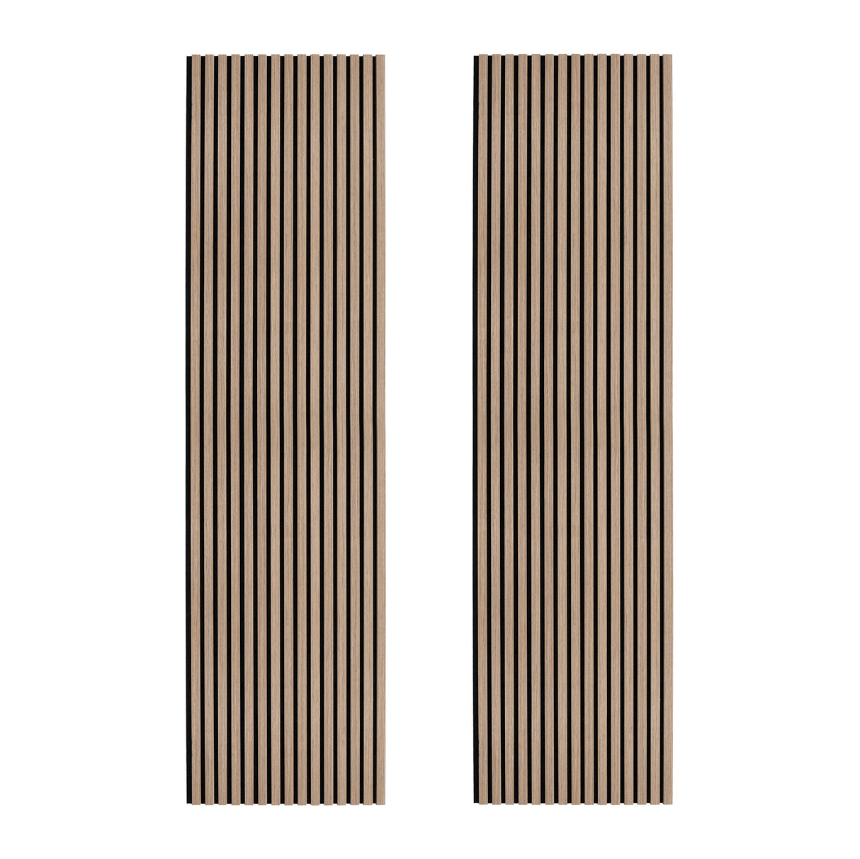 Akoestische Wandpanelen met Lamellen x 2 – Licht Walnoot