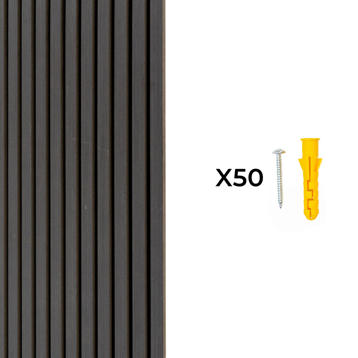 Akoestische Wandpanelen met Lamellen x 2 – Antraciet Grijs