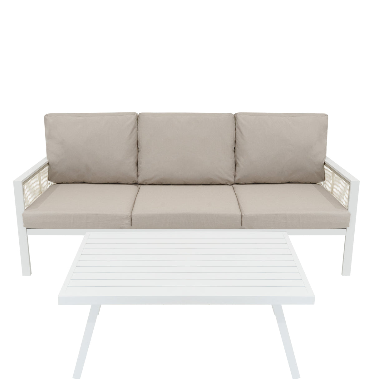 Aluminium 4-Delige Loungeset - Wit