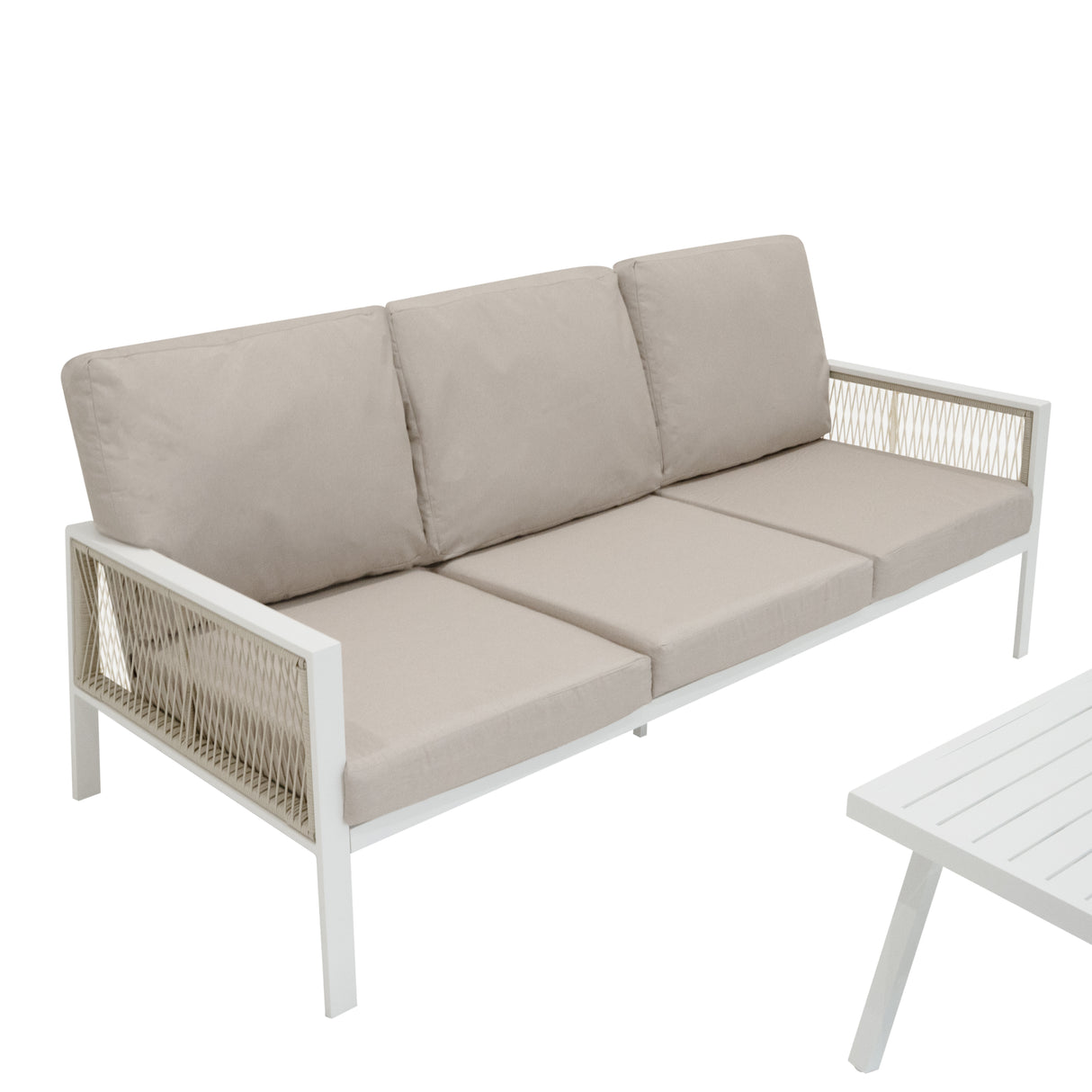 Aluminium 4-Delige Loungeset - Wit