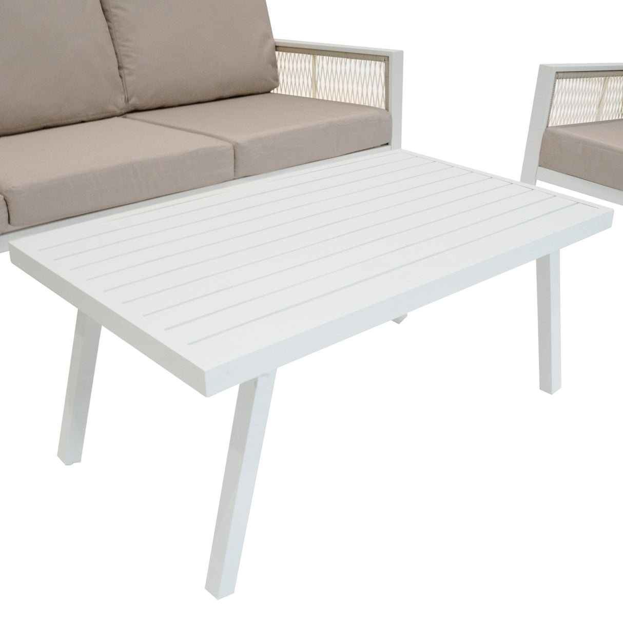 Aluminium 4-Delige Loungeset - Wit