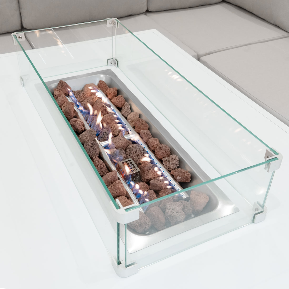 Modulaire Tuinmeubelset met Vuurschaal - Wit