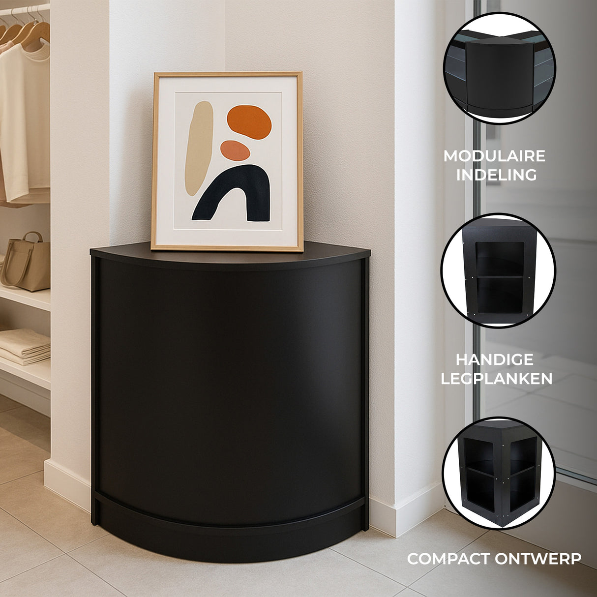 Detailhandel Winkel Hoek Toonbank CM60 - Zwart