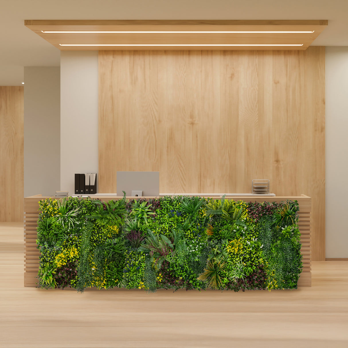 Cassia Kunstplanten Wandpaneel x3 - 100cm x 100cm