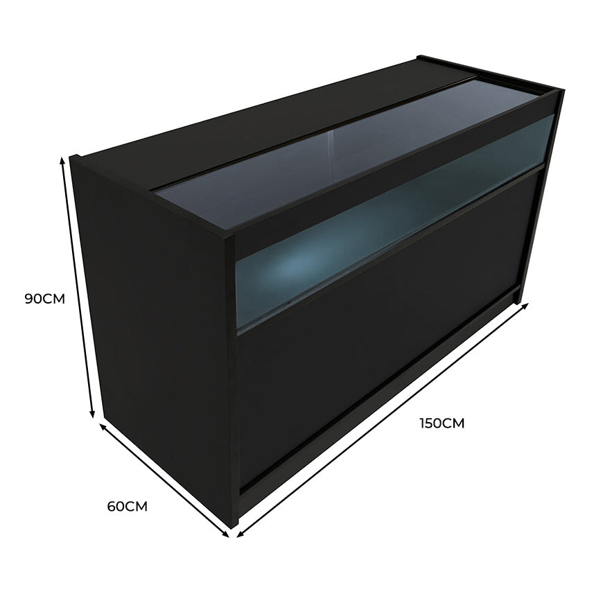LED Detailhandel Winkel Toonbank B1500 - Zwart