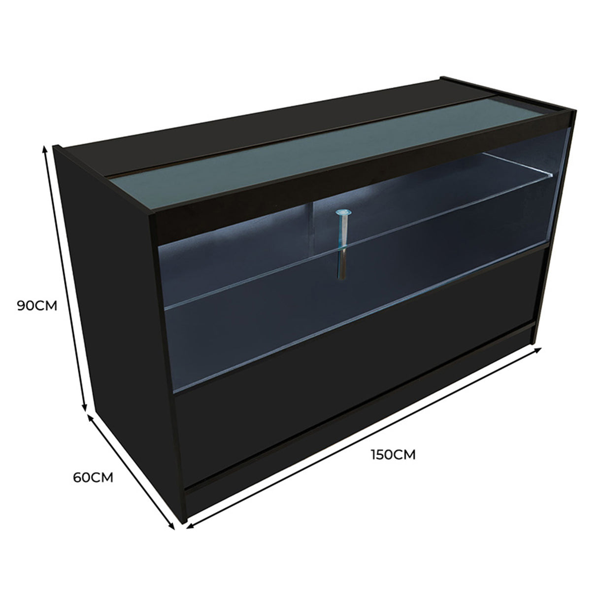 LED Detailhandel Winkel Toonbank C1500 - Zwart