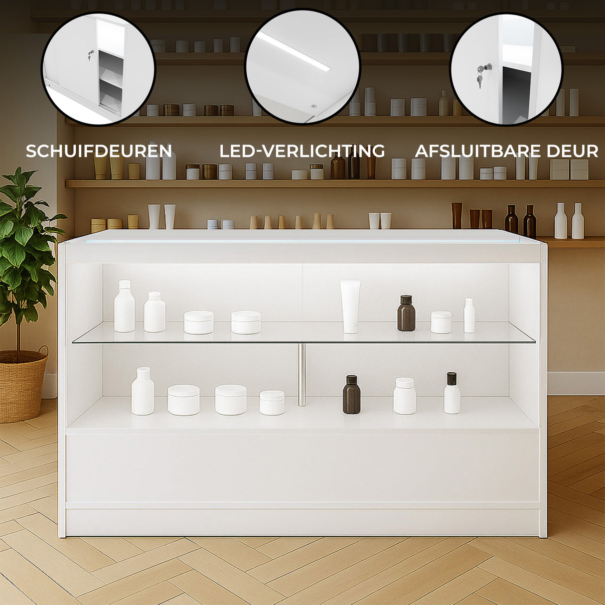 LED Detailhandel Winkel Toonbank C1500 - Wit