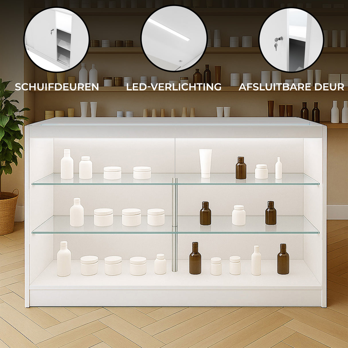 LED Detailhandel Winkel Toonbank K1500 - Wit