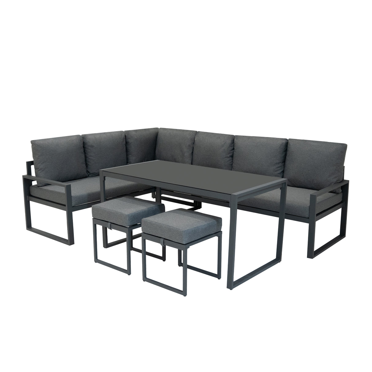 Aluminium Hoek Loungeset - Antraciet Grijs