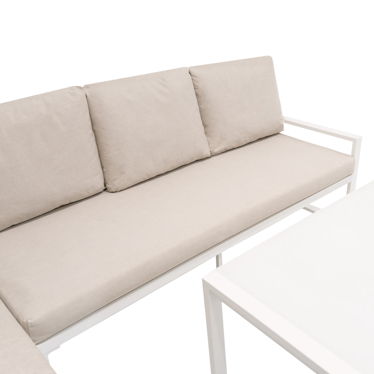 Aluminium Hoek Loungeset - Wit