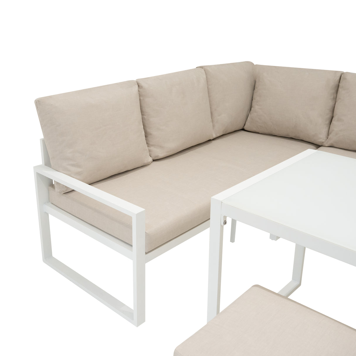 Aluminium Hoek Loungeset - Wit