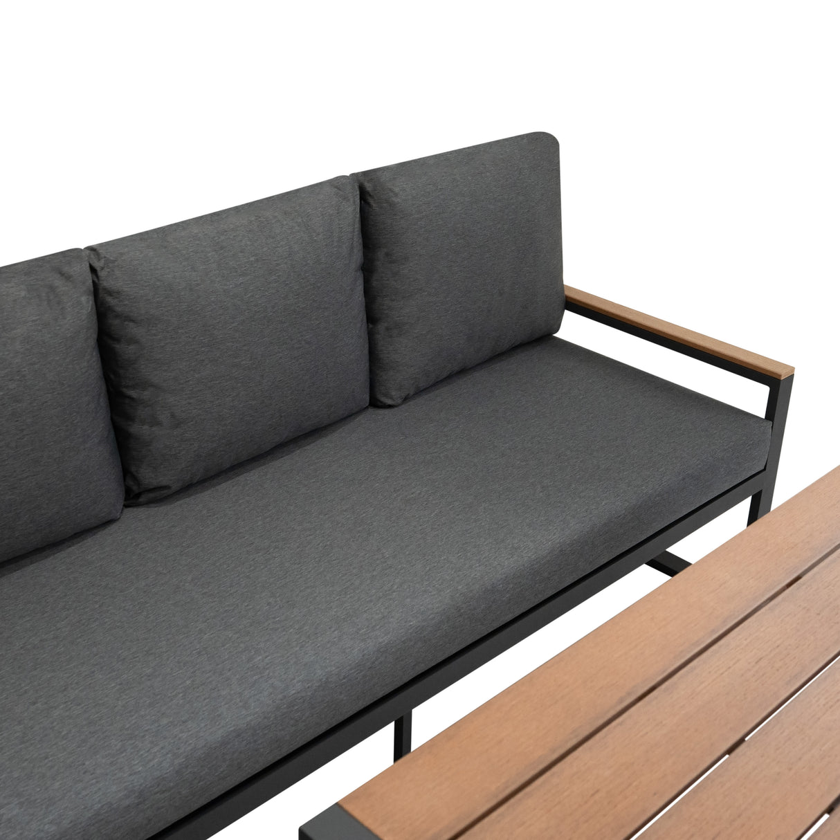 Aluminium Hoek Loungeset - Houteffect