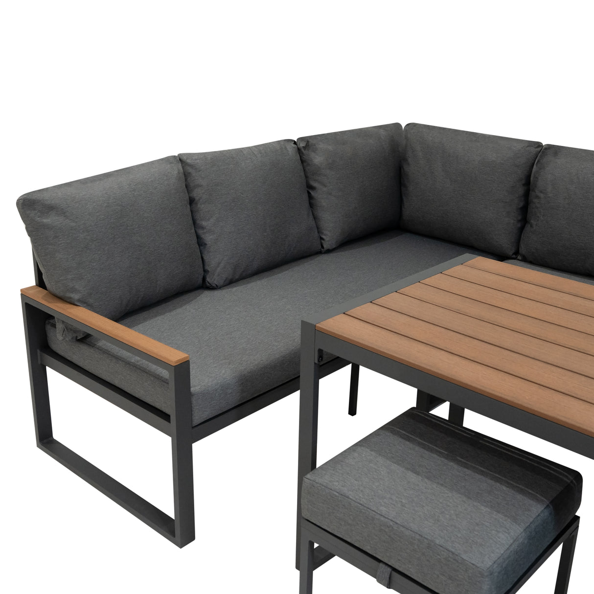 Aluminium Hoek Loungeset - Houteffect