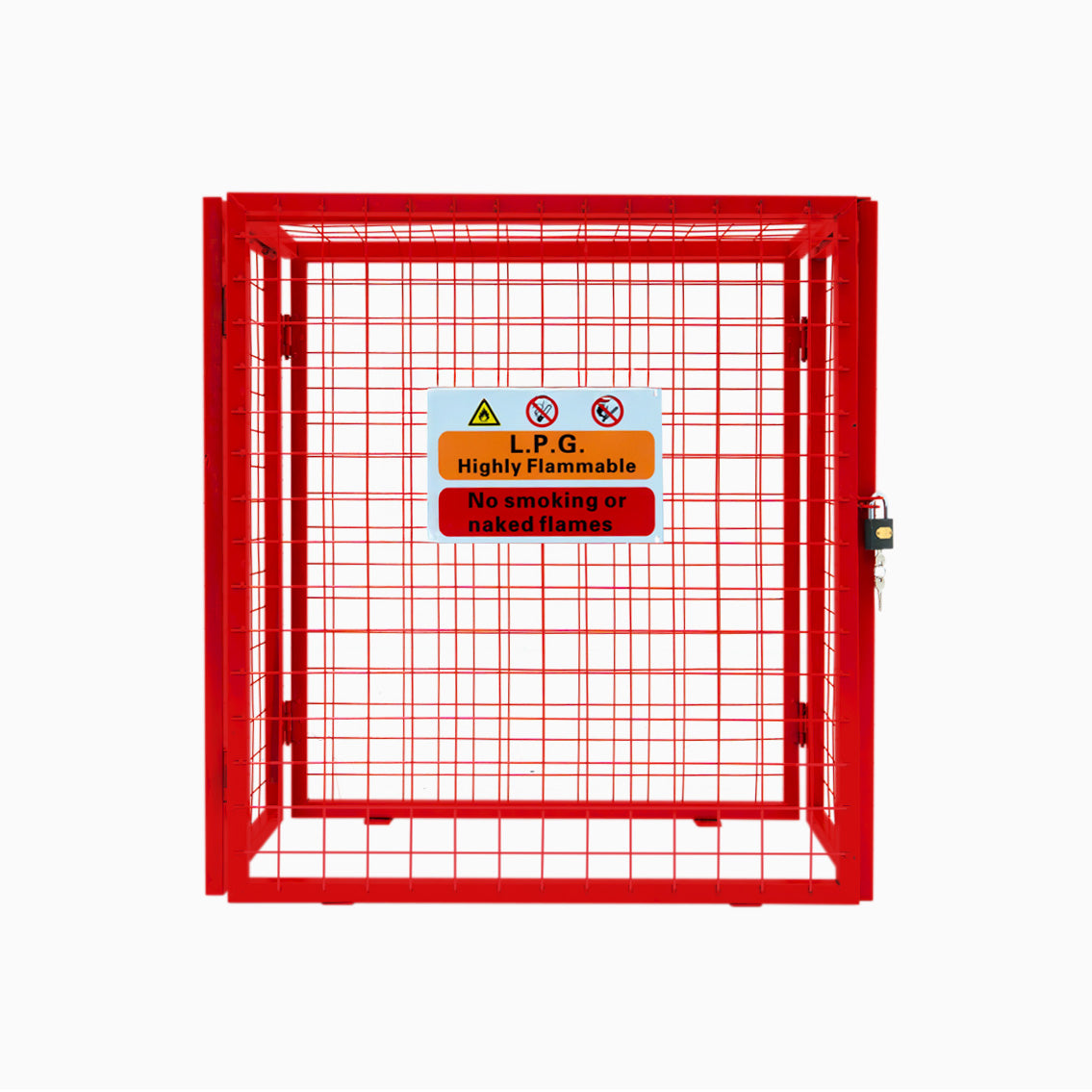 Opvouwbare Gaas Opslagkooi voor Gasflessen Rood – 90cm x 80cm x 43cm