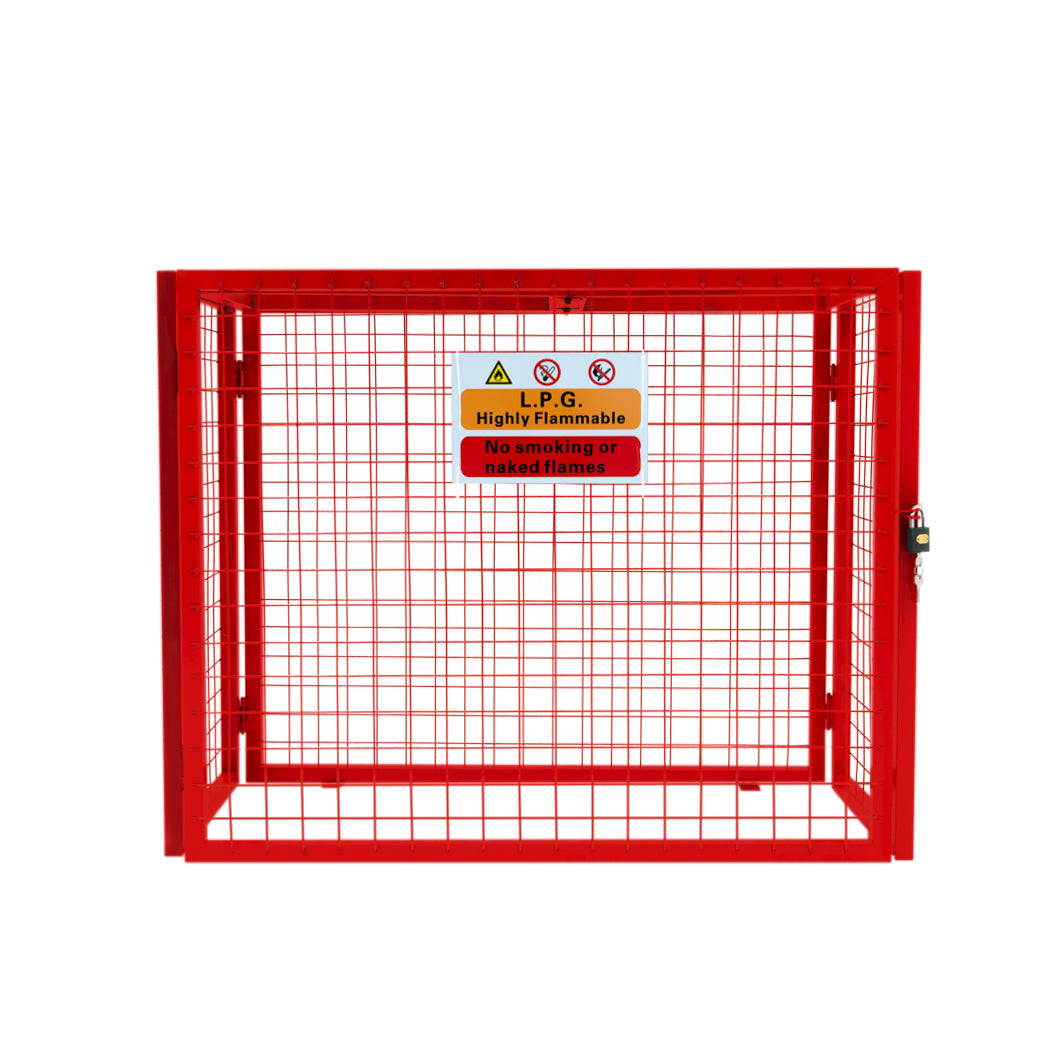 Opvouwbare Gaas Opslagkooi voor Gasflessen Rood – 92 cm x 110 cm x 50 cm