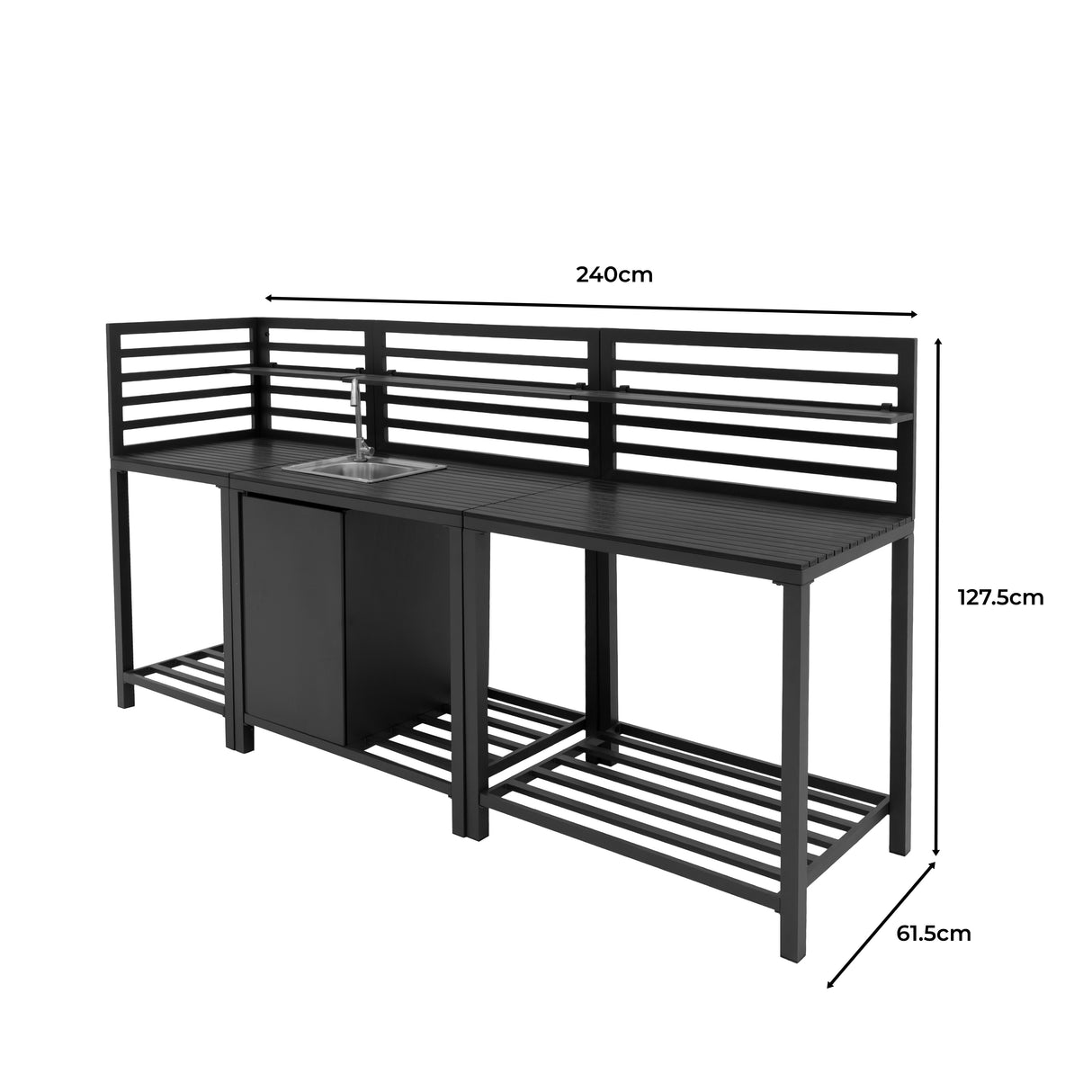 Aluminium 3-delige Buitenkeuken Set