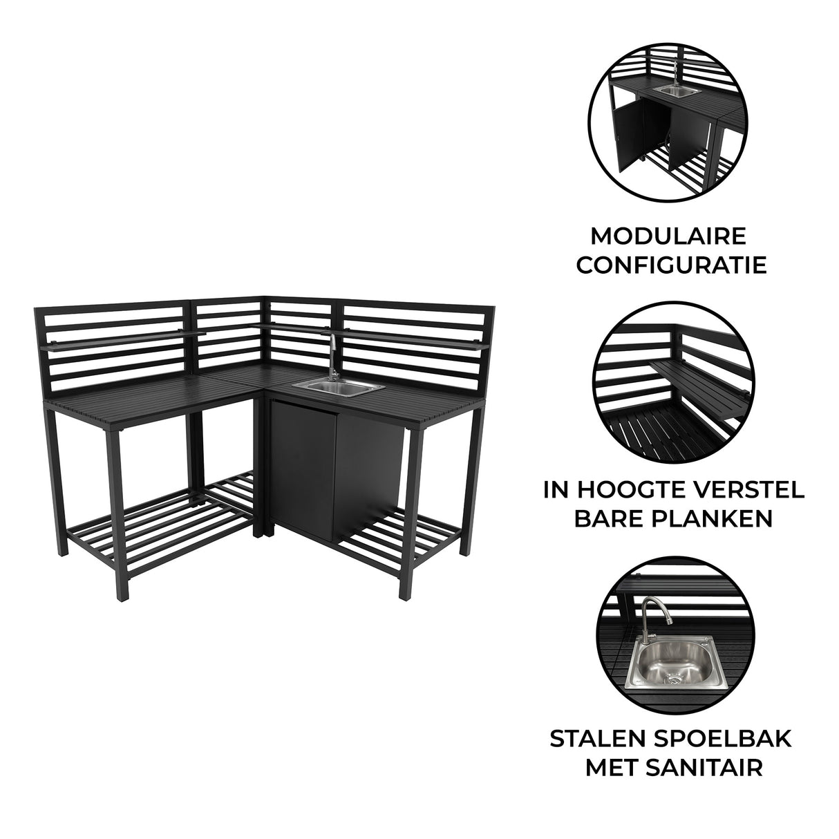 Aluminium 3-delige Buitenkeuken Set