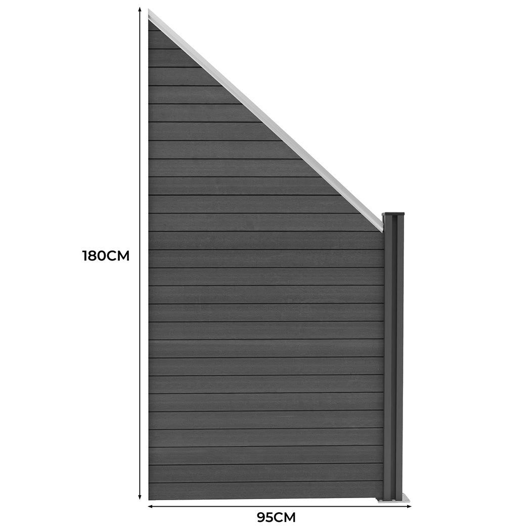 Composiet Schuin Schutting Paneel - Grijs