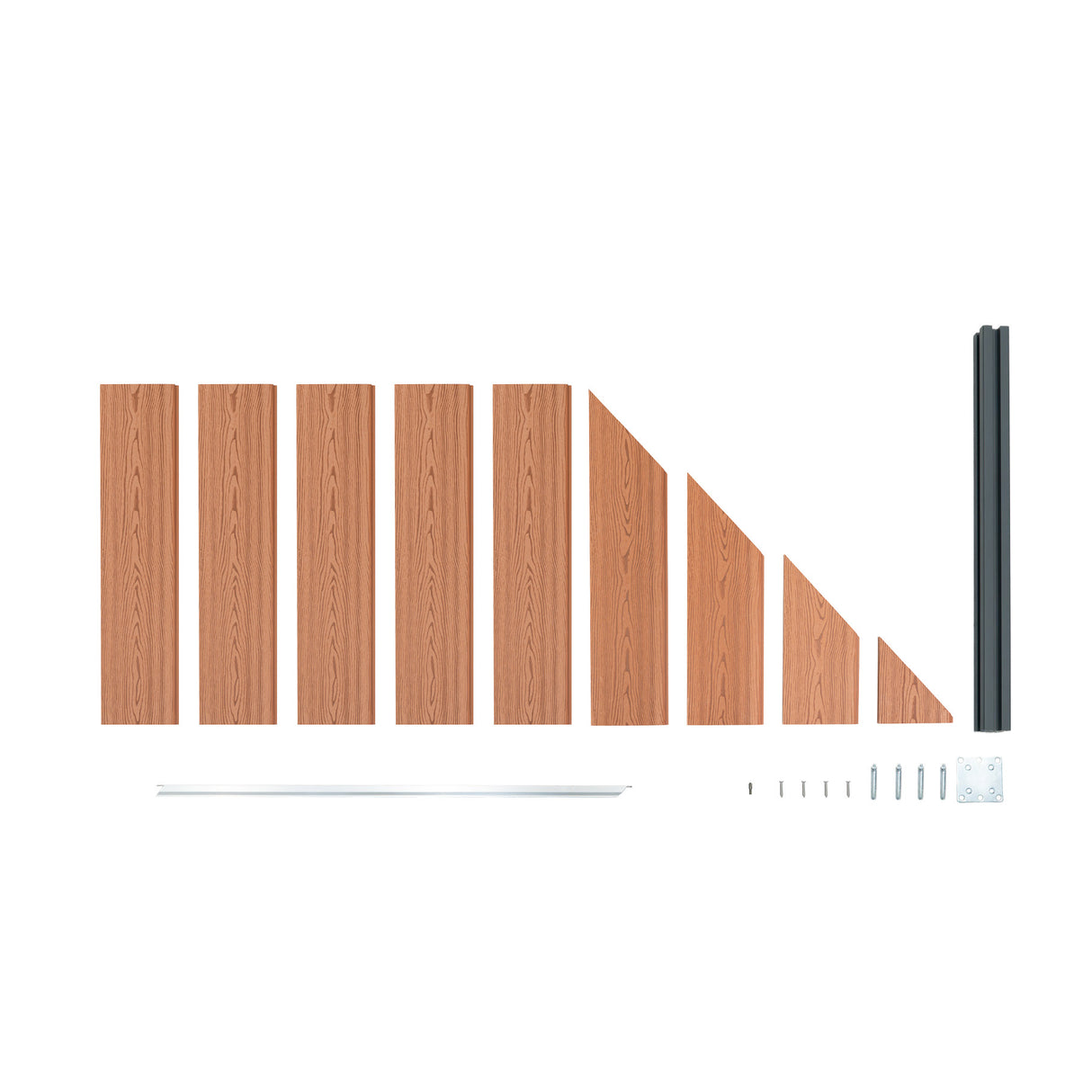 Composiet Schuin Schutting Paneel - Bruin