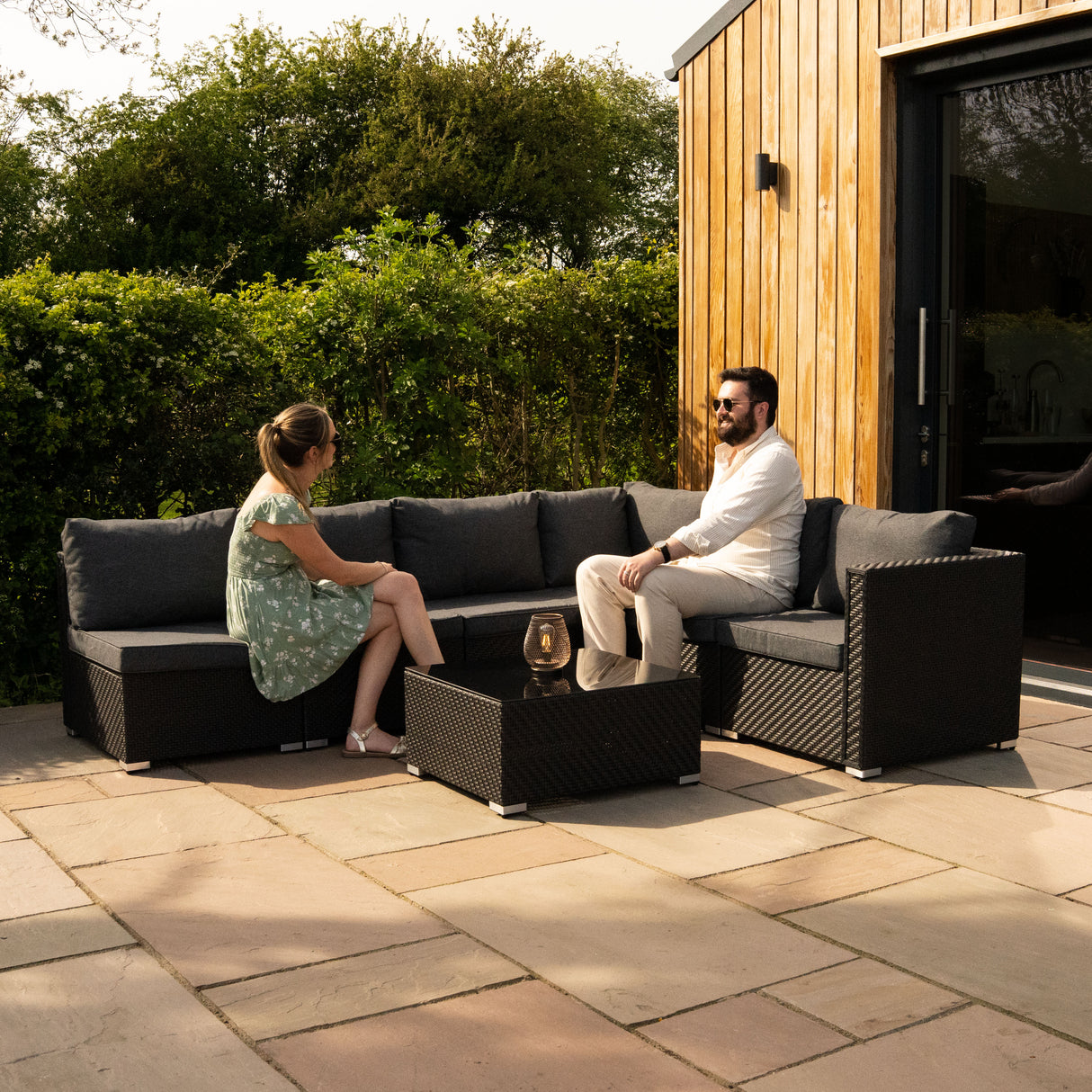 Rotan Modulaire 7-delige Meubelset - Zwart