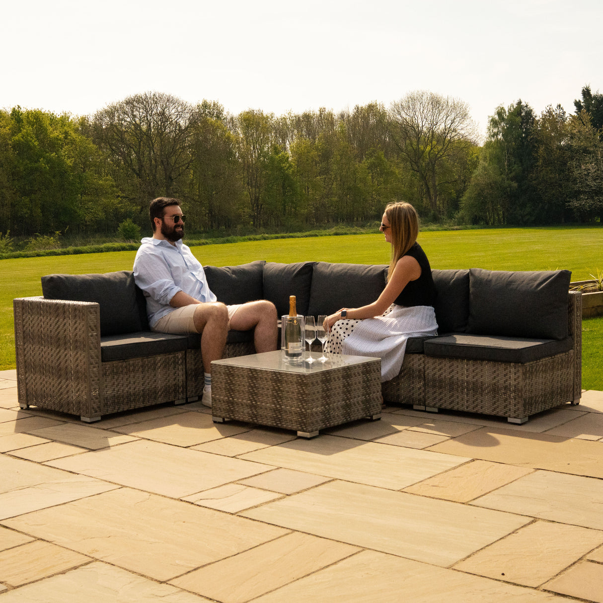 Rotan Modulaire 7-delige Meubelset - Grijs