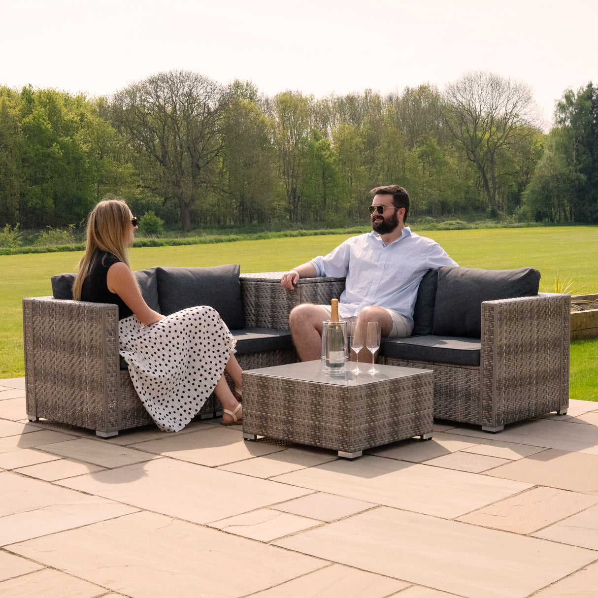 Rotan Modulaire 6-Delige Meubel Set - Grijs