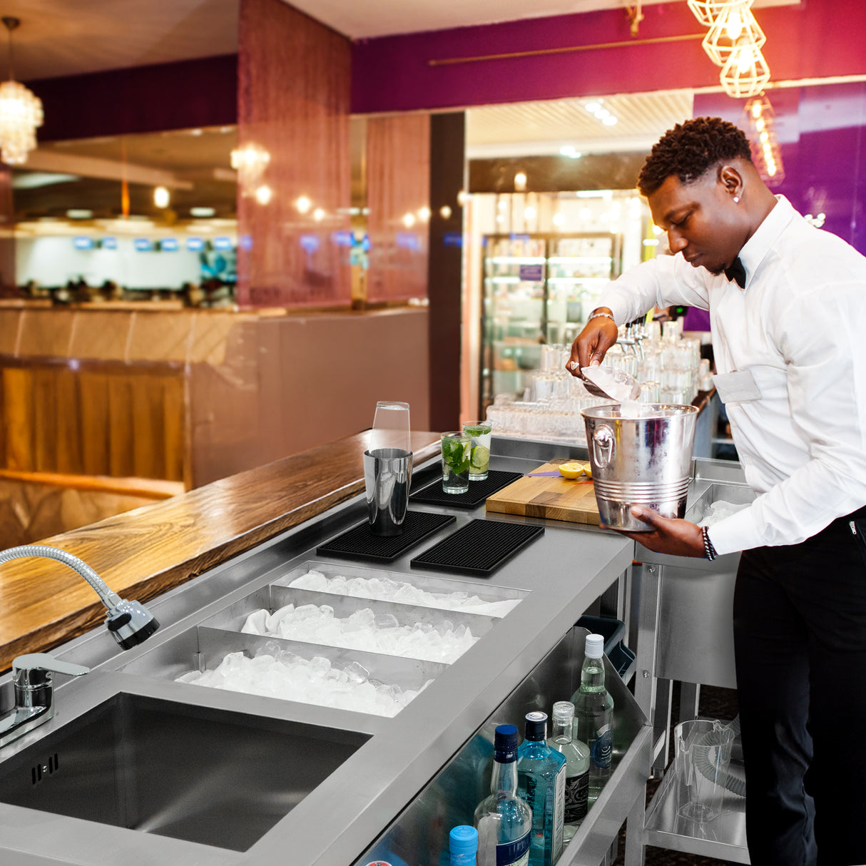 Modulair Cocktail Bar Station met Ijsbak