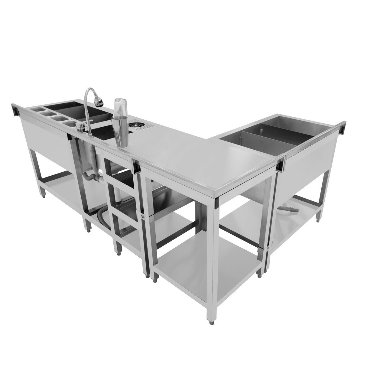 Luxe Modulair Cocktail Bar Station met Ijsbak