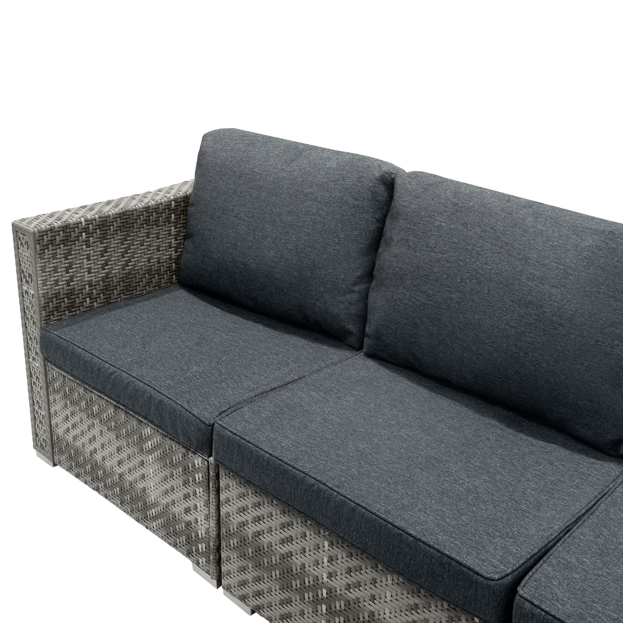 Rotan Modulaire 7-Delige Meubelset & 996L Opbergbox - Grijs